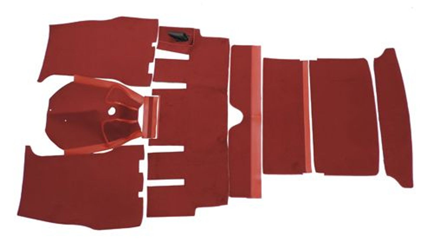 Carpet set for Volvo 1800S, red textile (right-hand drive)