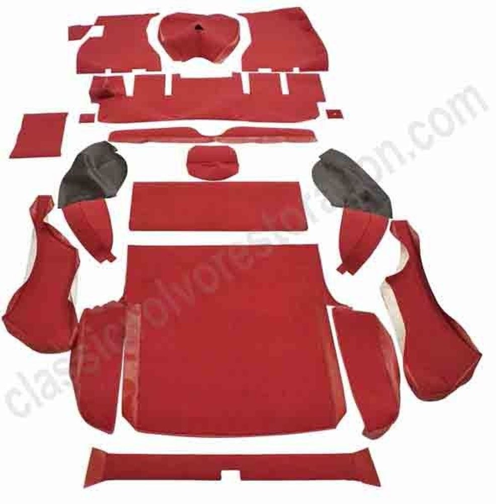 Floor mat set 1800 ES red textile