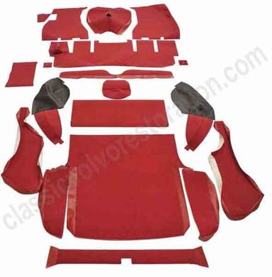 Floor mat set 1800 ES red textile