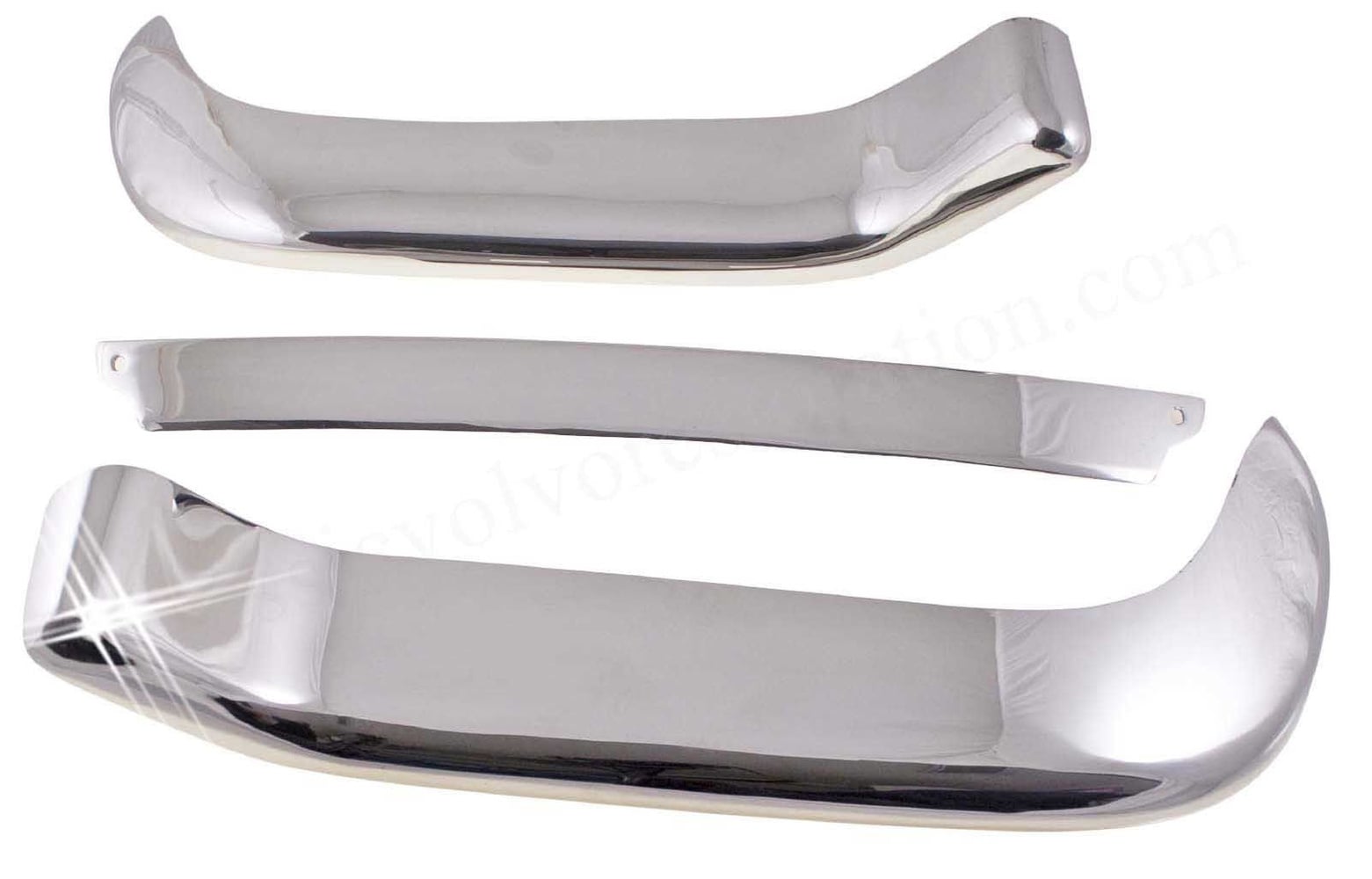 Front bumper set -64 for Volvo 1800, 1800S, stainless, 3 parts