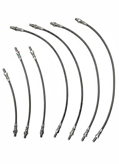Brake hose set metal braided for Volvo 164