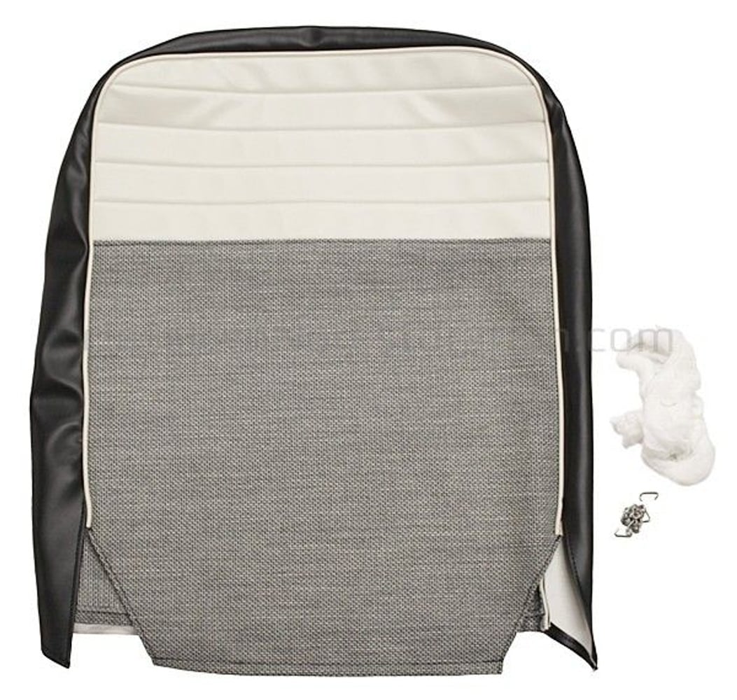 Front seat upholstery for Volvo Amazon 4d 1957-58 gray/black with folding fittings — bild 2 av 3