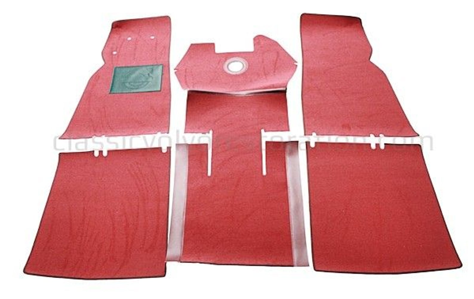 Floor mat set Volvo PV 444 red textile