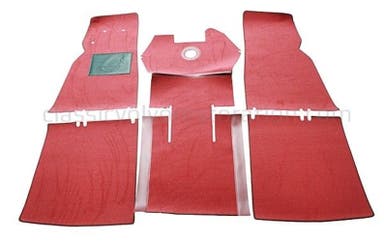 Floor mat set Volvo PV 444 red textile