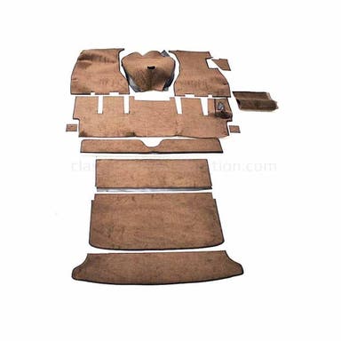 Carpet set for Volvo 1800E -71, brown/black (right-hand drive)