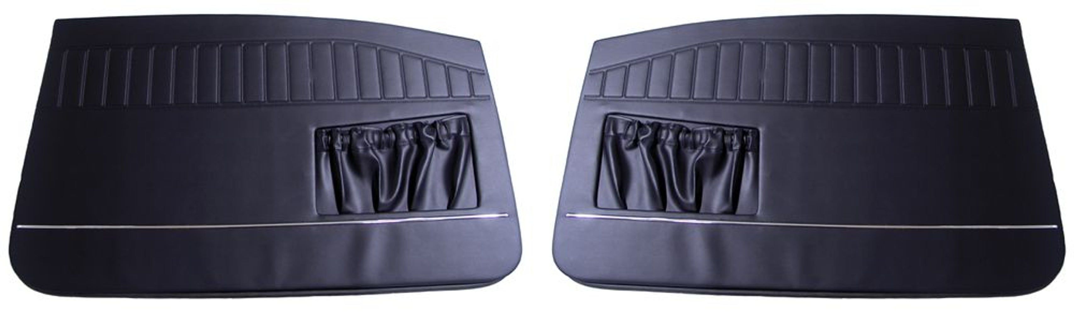 Door panels for Volvo Amazon 2d 1966-68 black with narrow chrome strip — bild 2 av 2