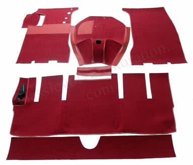 Carpet set for Volvo 1800 1963, red textile, ch 6001-198000