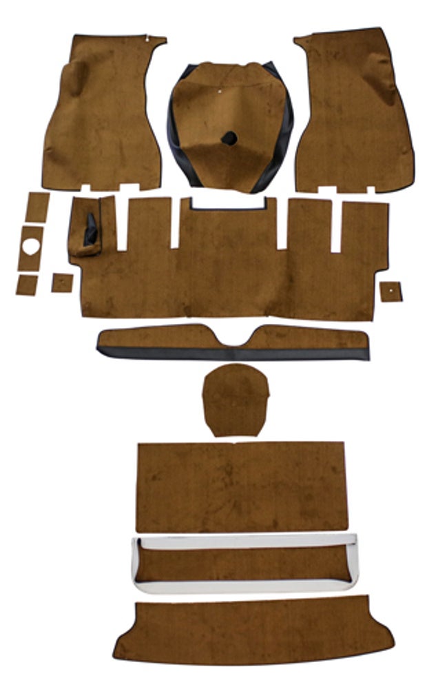 Carpet set for Volvo 1800E 1972, brown textile