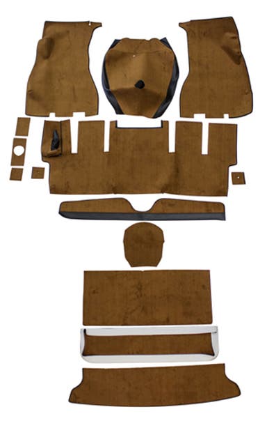 Carpet set for Volvo 1800E 1972, brown textile