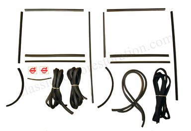 Rubber and guide rail kit for Volvo Amazon 4d with textile strips