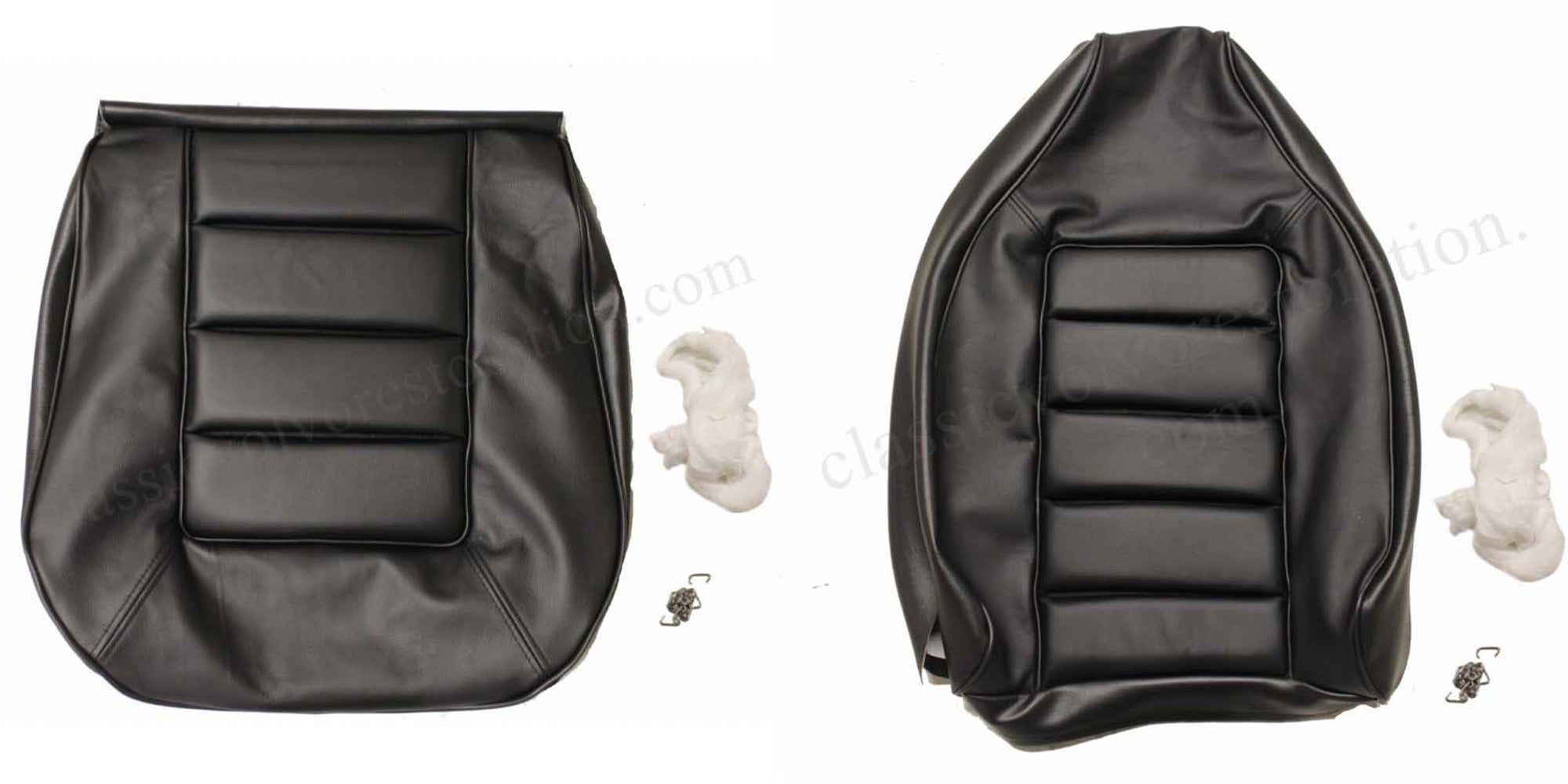 Front seat upholstery for Volvo 1800E, 1800ES 1972-73 black