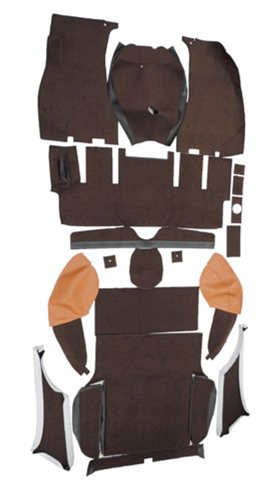 Carpet set for Volvo 1800ES, brown/brown textile
