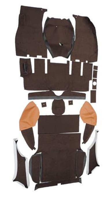 Carpet set for Volvo 1800ES, brown/brown textile