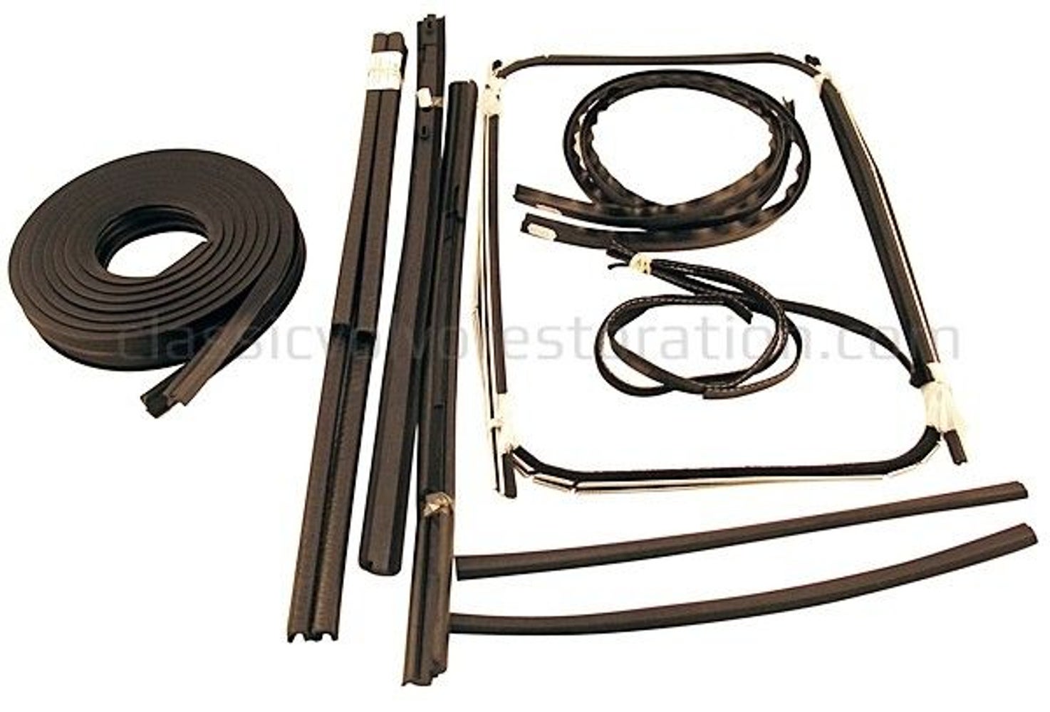 Rubber and guide strip kit without textile strips
