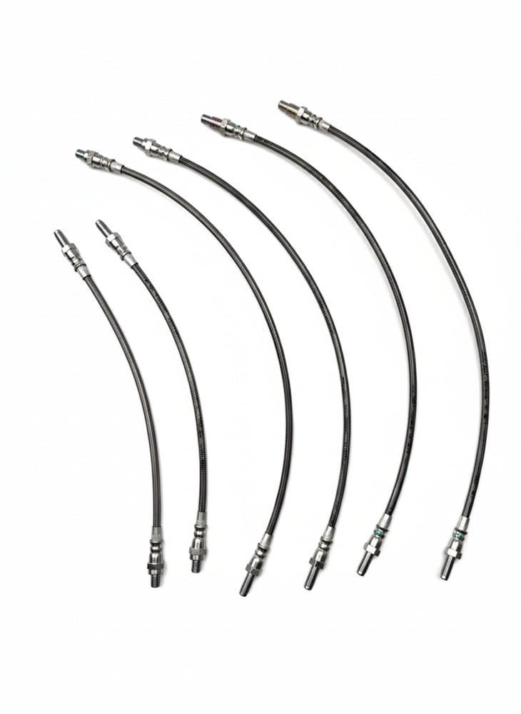 Brake hose set for Volvo 140, metal braided — bild 2 av 2