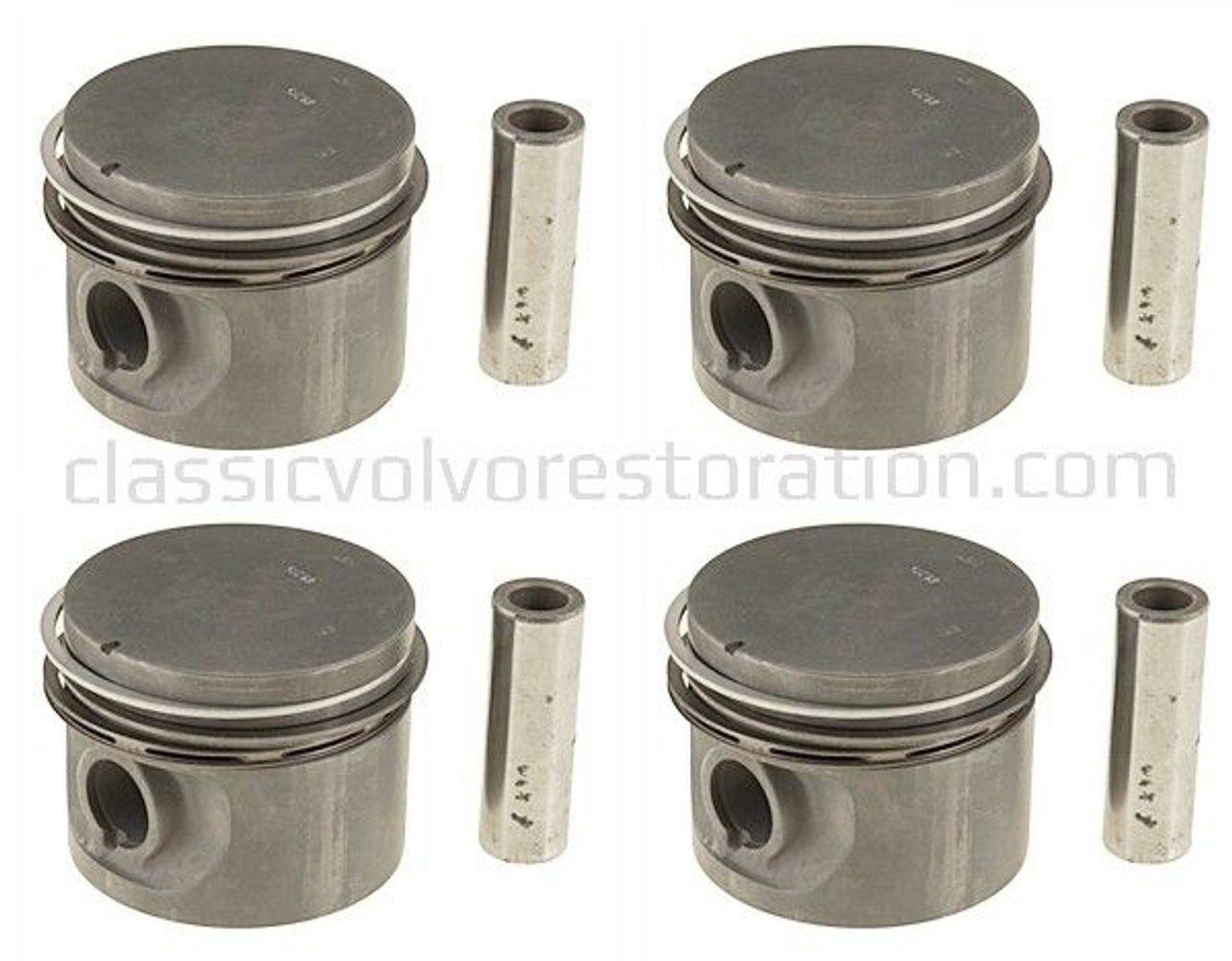 Piston set (4 pcs) with rings for Volvo B19, B20, B30 1974- 0.015" — bild 2 av 2