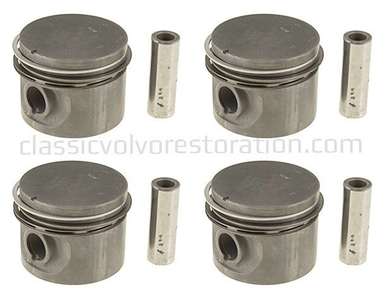 Piston set (4 pcs) with rings for Volvo B19, B20, B30 1974- 0.015" — bild 2 av 2