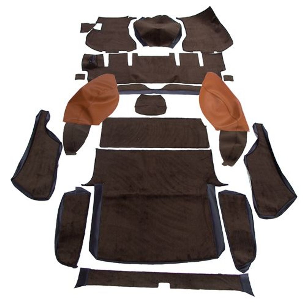 Carpet set for Volvo 1800ES, brown/brown textile (right-hand drive)