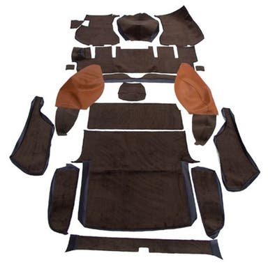 Carpet set for Volvo 1800ES, brown/brown textile (right-hand drive)
