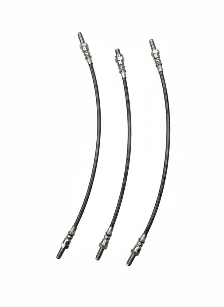 Brake hose set for Volvo 1800, B18, metal braided — bild 4 av 4