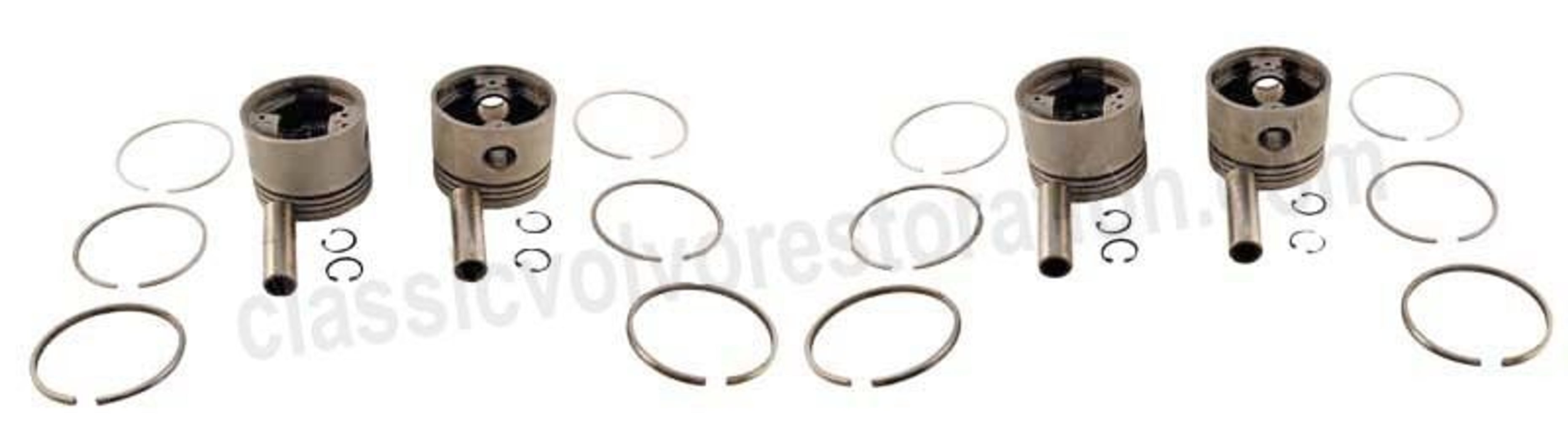 Piston set (4 pcs) with rings for Volvo B18 0.040"
