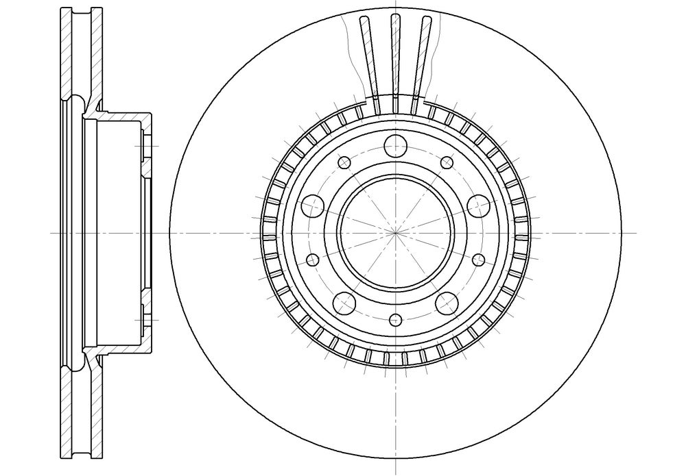 Front brake disc for Volvo 740, 760, 780, 940, ABS 15", 1991-