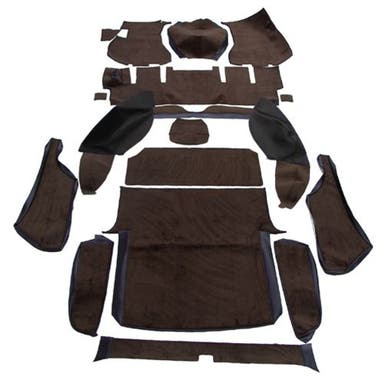Carpet set for Volvo 1800ES, brown/black textile (right-hand drive)