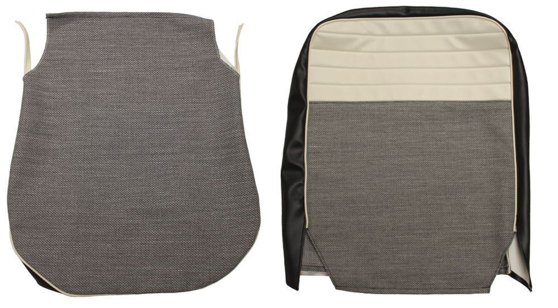 Front seat upholstery for Volvo Amazon 4d 1957-58 gray/black with folding fittings