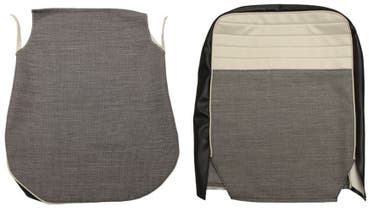 Front seat upholstery for Volvo Amazon 4d 1957-58 gray/black with folding fittings