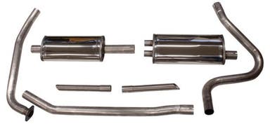 Exhaust system 2" single pipe stainless for Volvo 1800, 1961-65