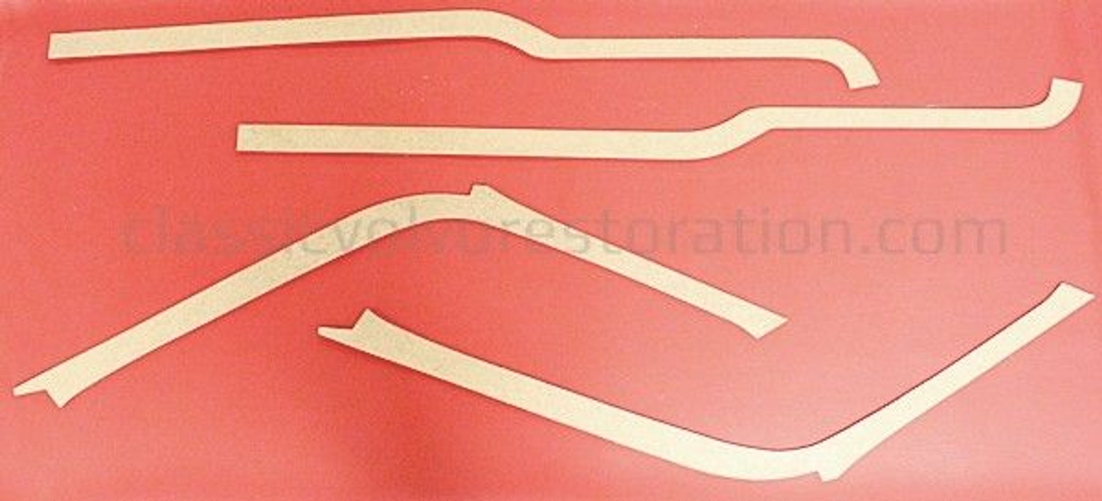 Panel set B-pillar/above door for Volvo Duett 1958-62 red