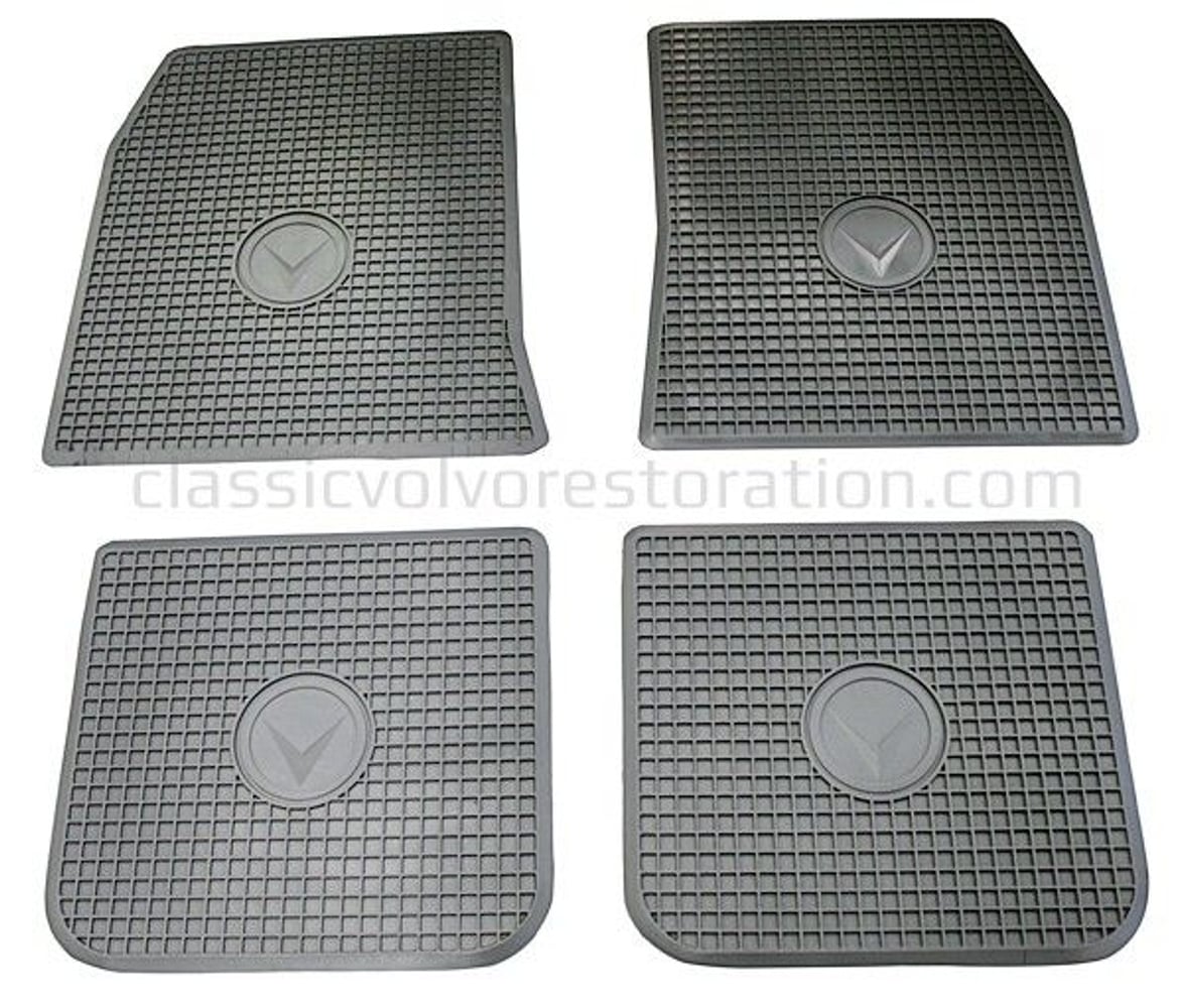 Mat set Accessories for Volvo Amazon 1962-70, gray rubber