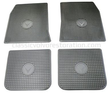 Mat set Accessories for Volvo Amazon 1962-70, gray rubber