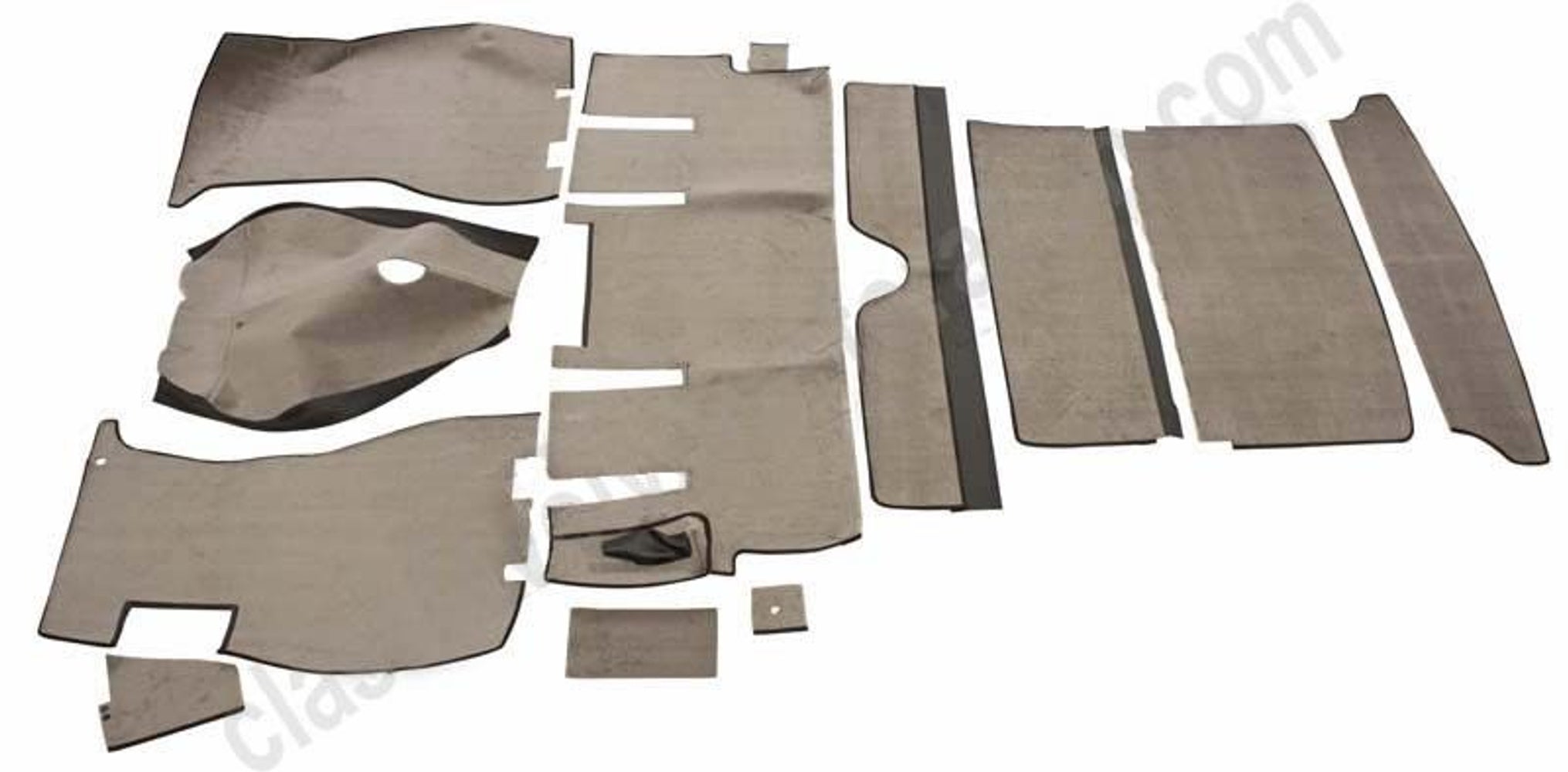 Carpet set for Volvo 1800E -71, grey textile