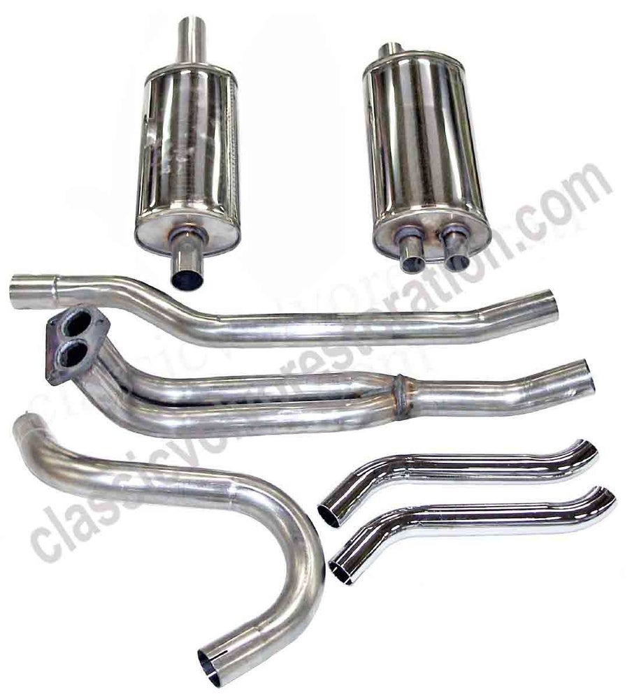 Exhaust system 2" double pipe stainless for Volvo 1800, 1966-69 (1970-73)