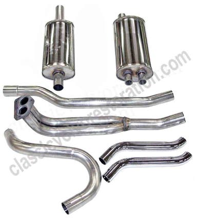 Exhaust system 2" double pipe stainless for Volvo 1800, 1966-69 (1970-73)