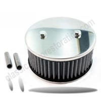 Air filter SU 2-bolt High Performance Stainless High for Volvo B18 — bild 1 av 2