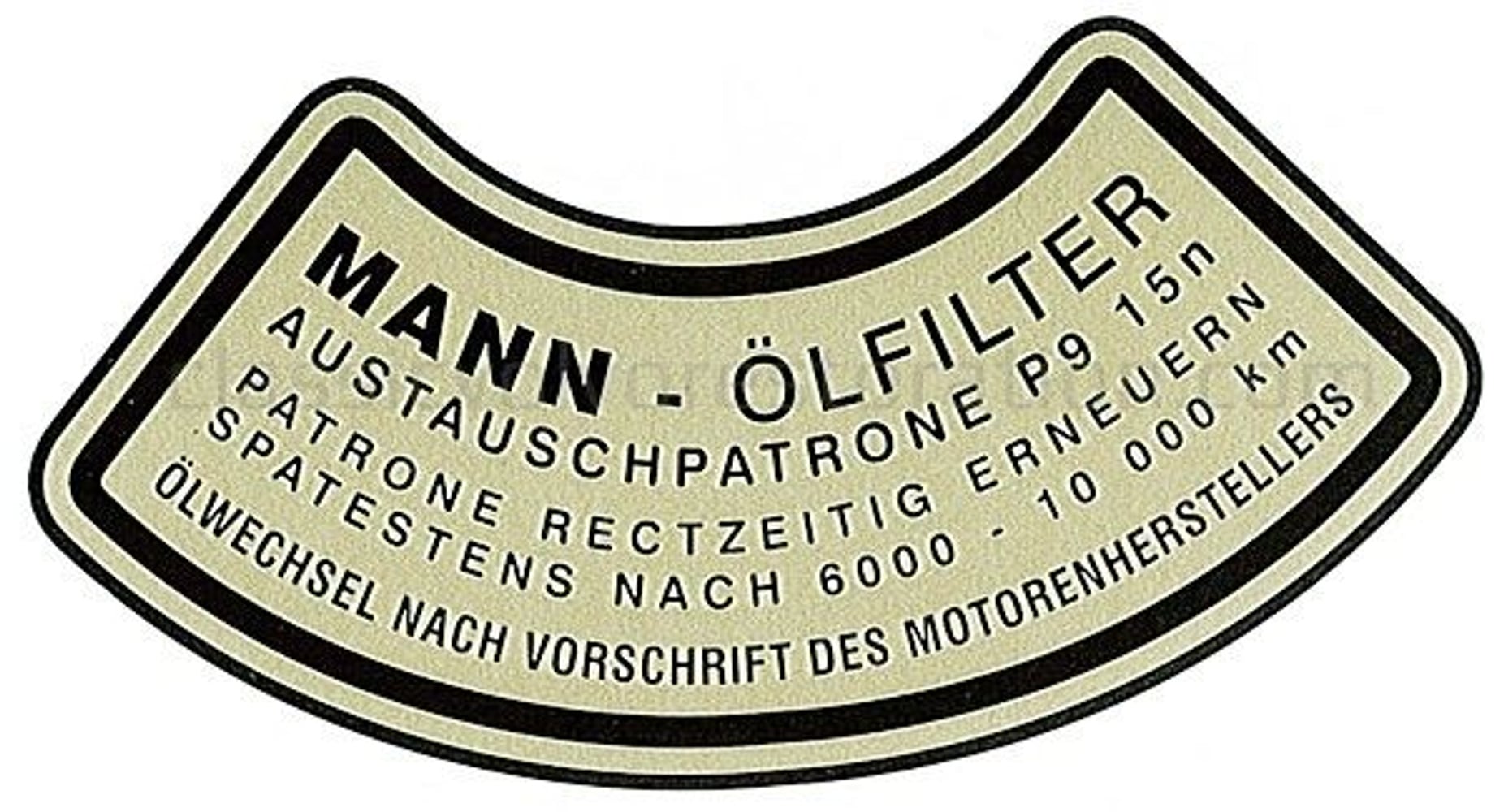 Decal oil filter for Volvo B4B "Mann" — bild 2 av 2